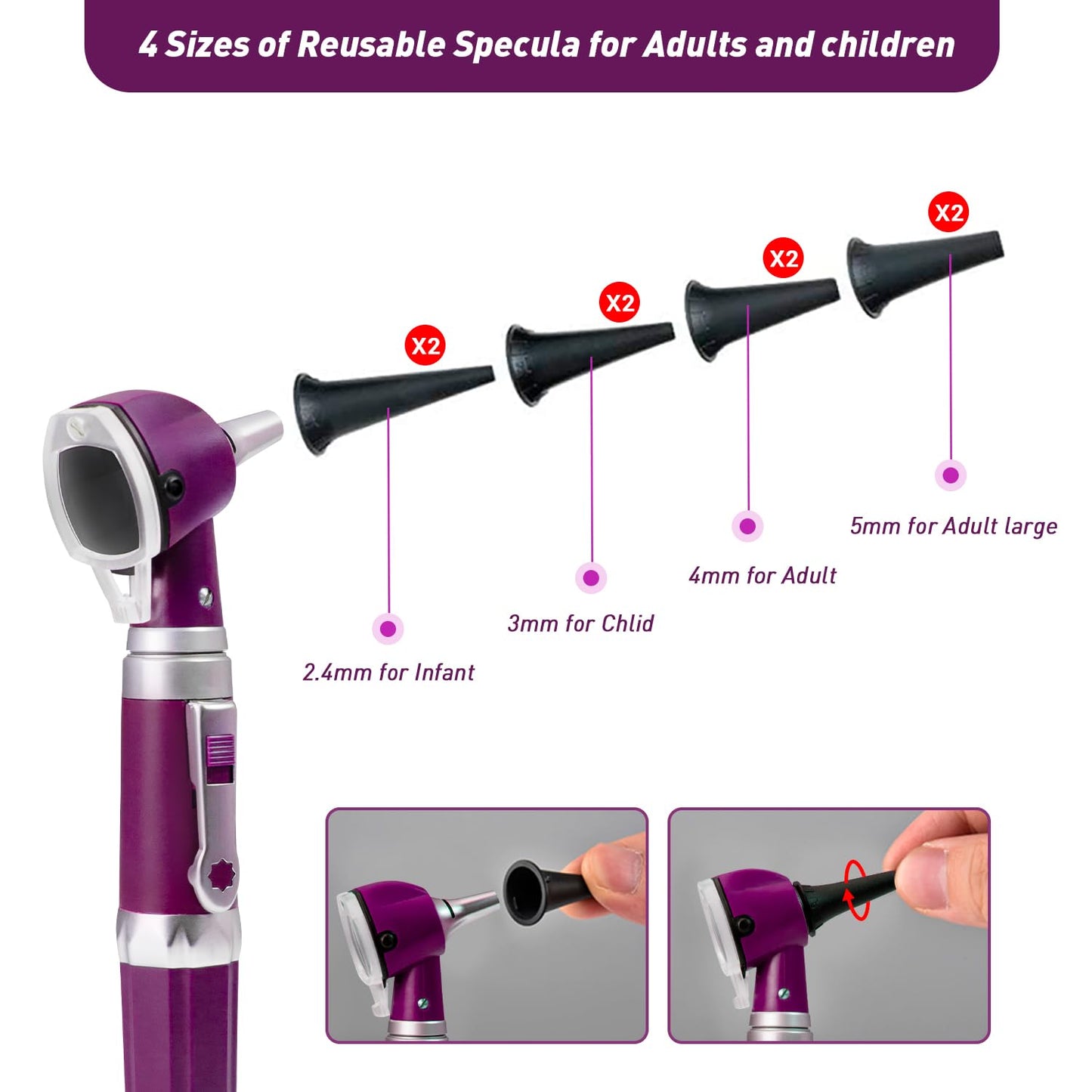 OT10D Purple Otoscope