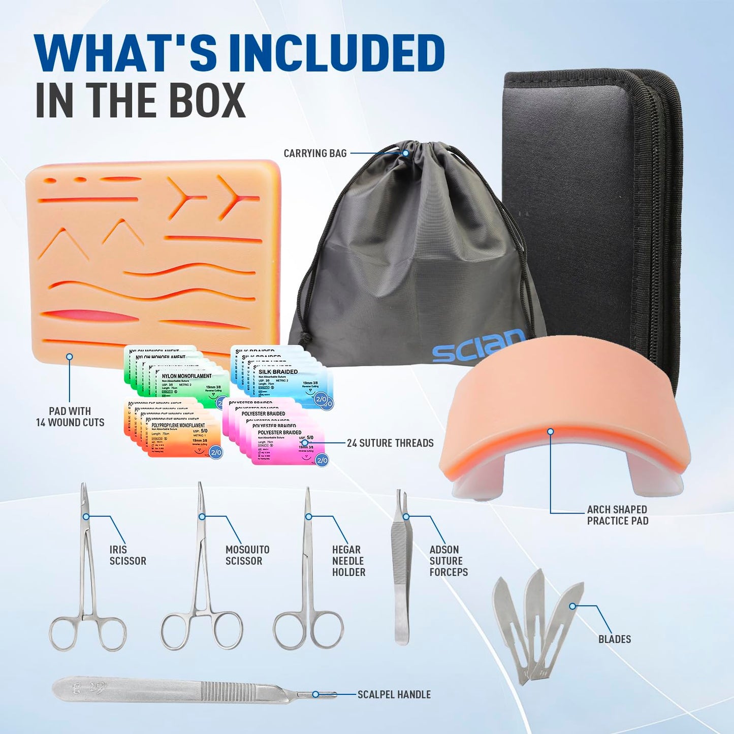 36 Pcs Suture Thread Kit