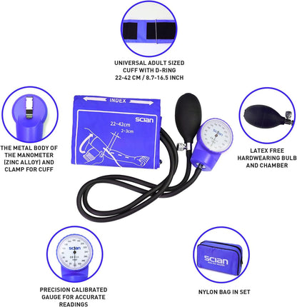 HS-20F Blue Aneroid Sphygmomanometer