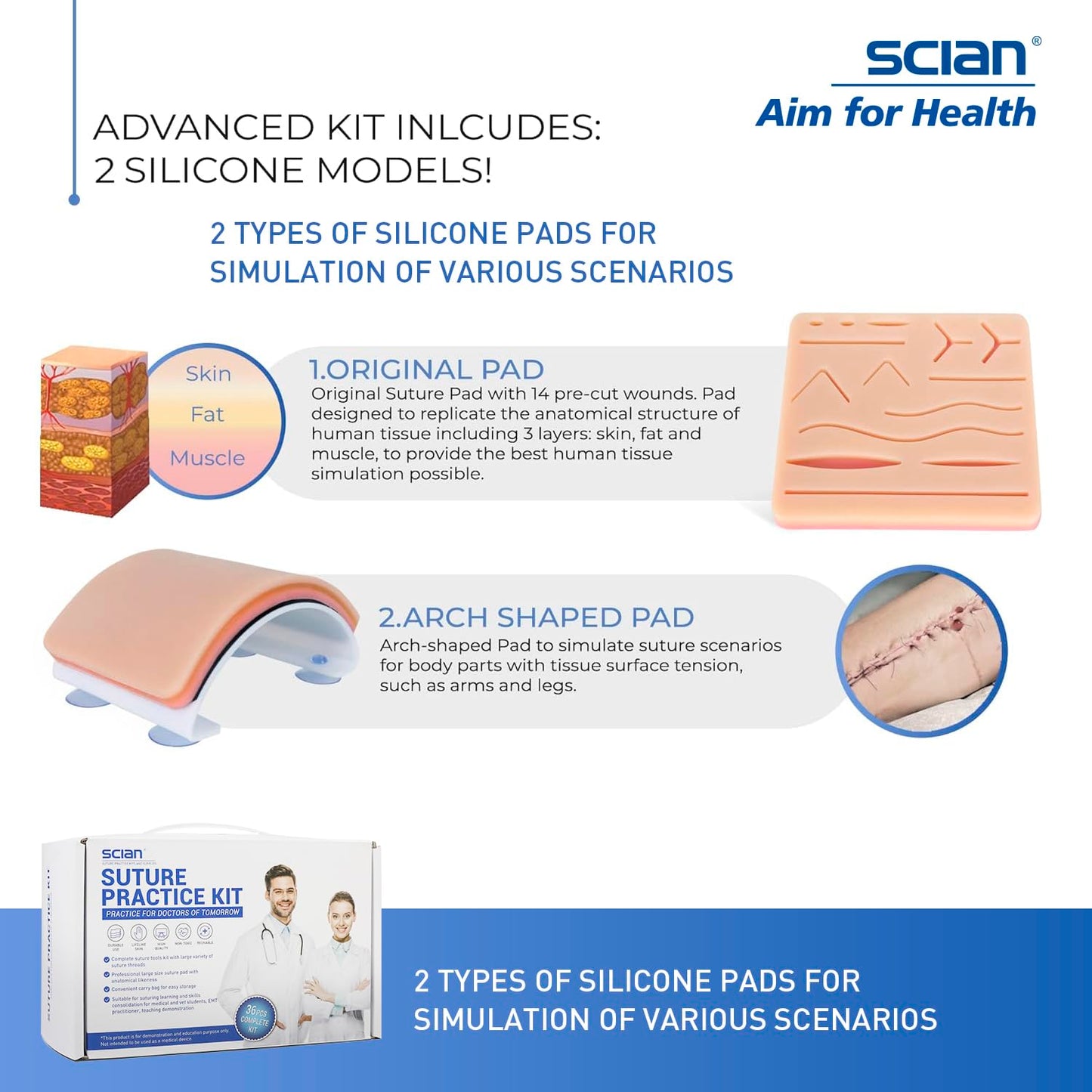 36 Pcs Suture Thread Kit