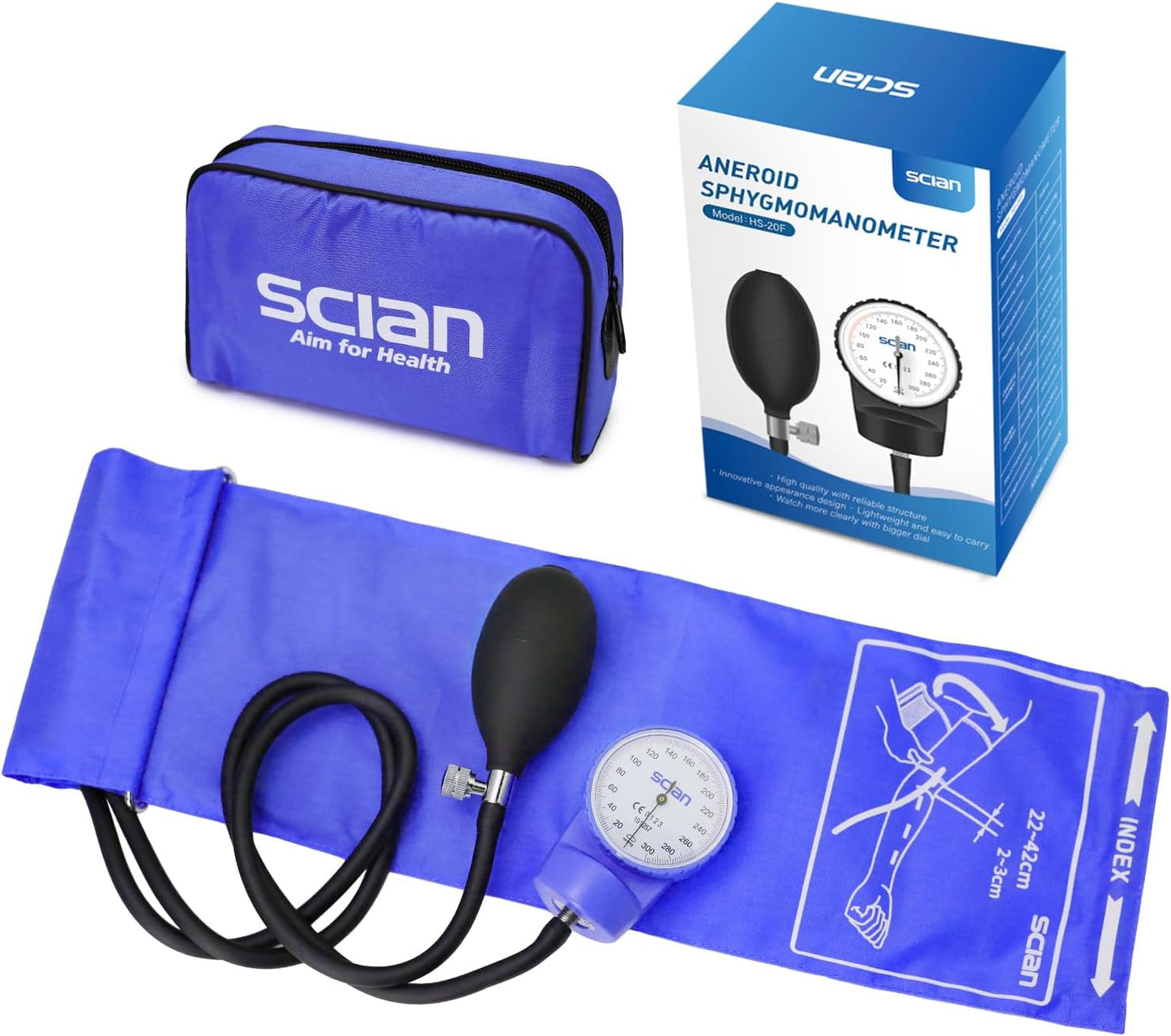 HS-20F Blue Aneroid Sphygmomanometer