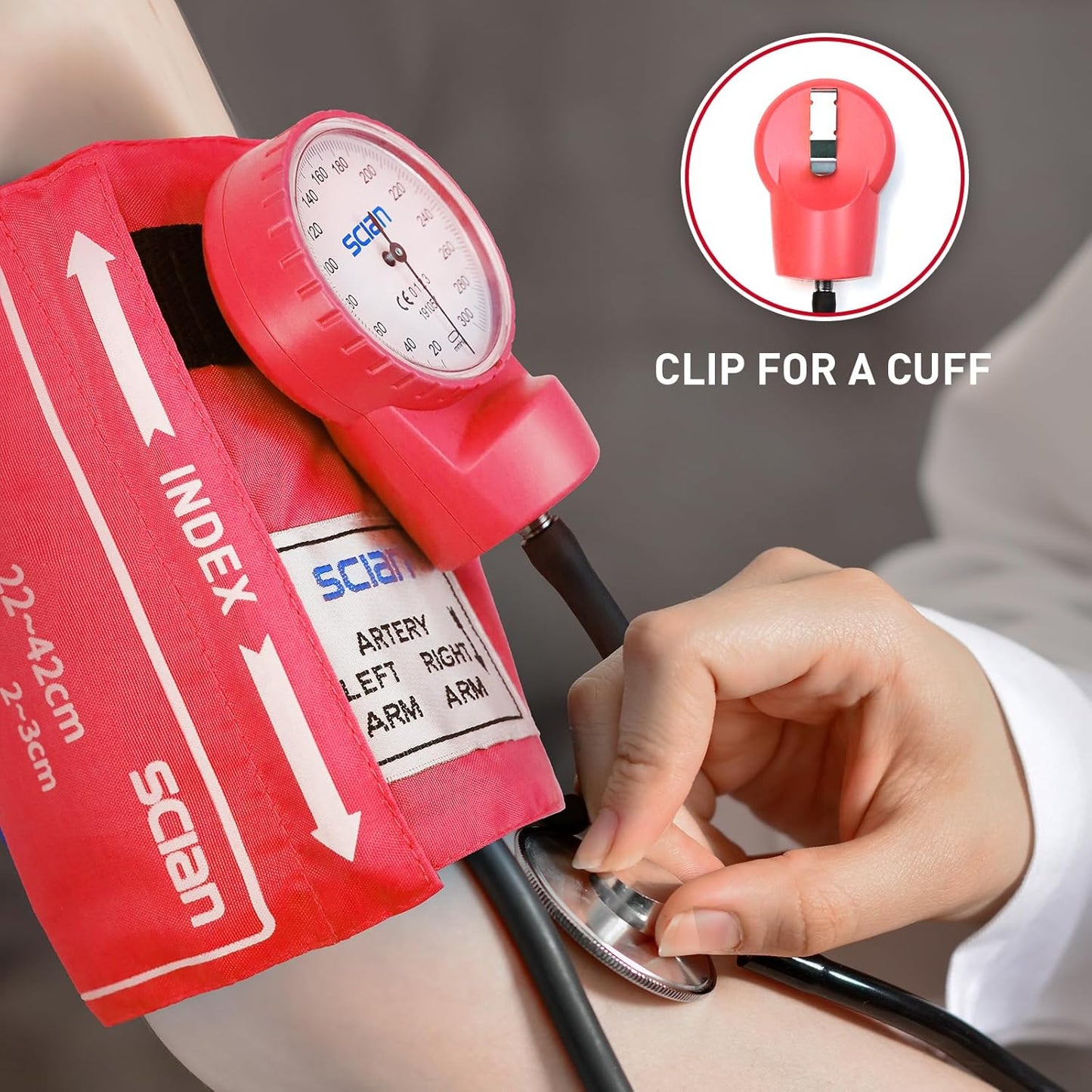 HS-20F Red Aneroid Sphygmomanometer