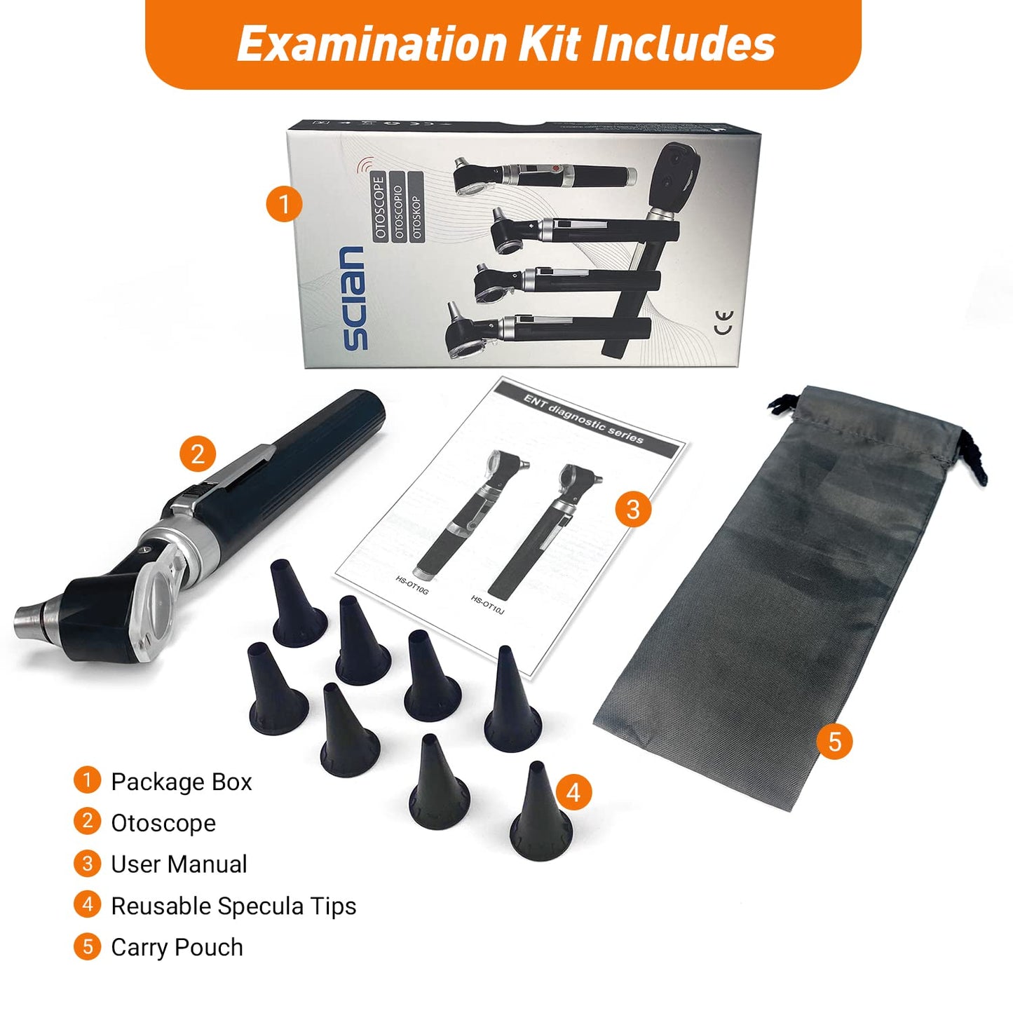 OT10J Black Otoscope